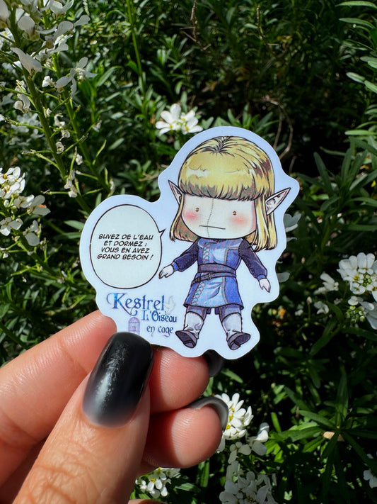 [Cha Wolf - Kestrel] Sticker S "Buvez de l'eau et dormez !"