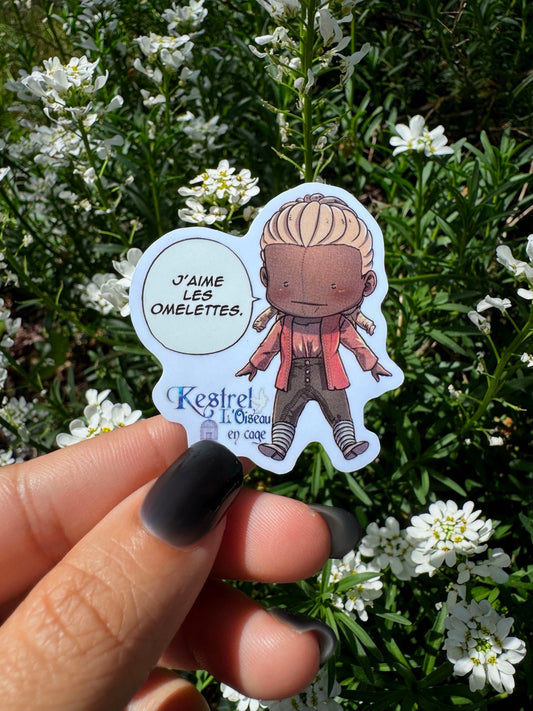 [Cha Wolf - Kestrel] Sticker S "J'aime les omelettes…"