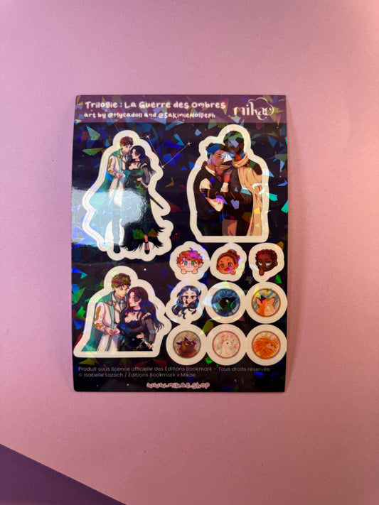 [La Guerre des Ombres] STICKERSHEET A6 - Ombres 1 / Éditions Bookmark x Mikae