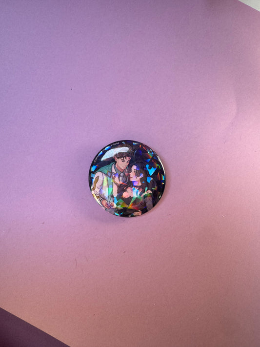 [La Guerre des Ombres] BADGE PINS ROND - Couple 1 (≠ formats) / Éditions Bookmark x Mikae