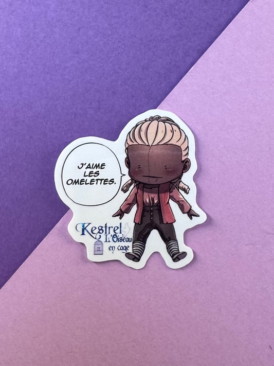 [Cha Wolf - Kestrel] Sticker S "J'aime les omelettes…"