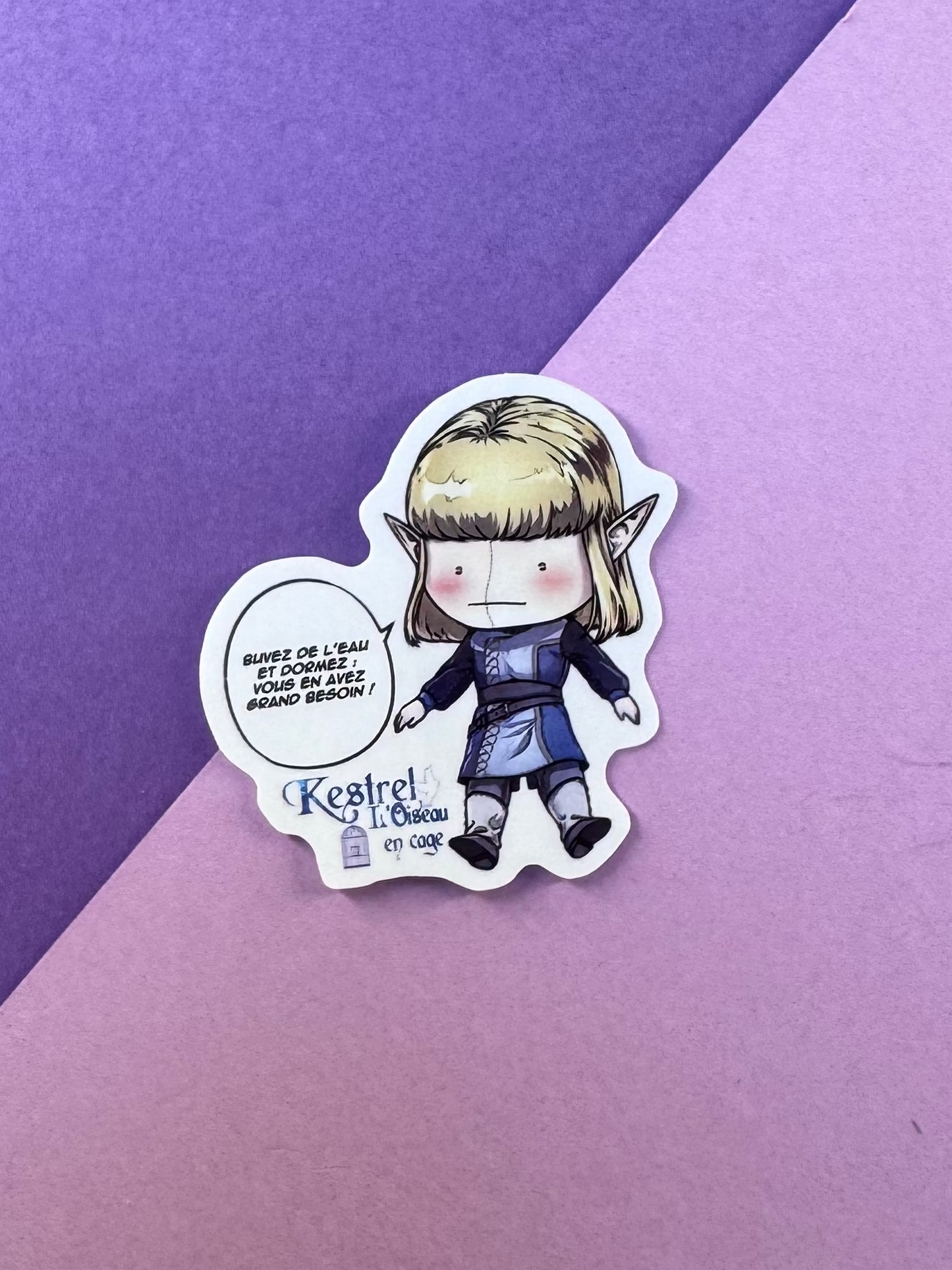 [Cha Wolf - Kestrel] Sticker S "Buvez de l'eau et dormez !"