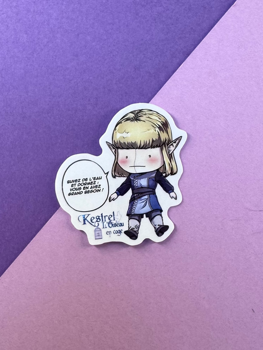 [Cha Wolf - Kestrel] Sticker S "Buvez de l'eau et dormez !"