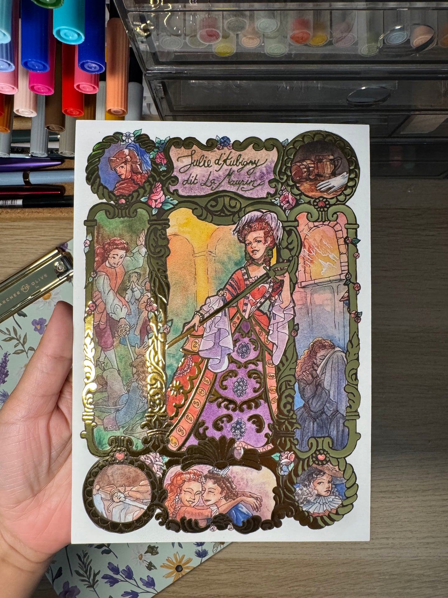 [Lutin] A5 carte dorée - Julie d'Aubigny
