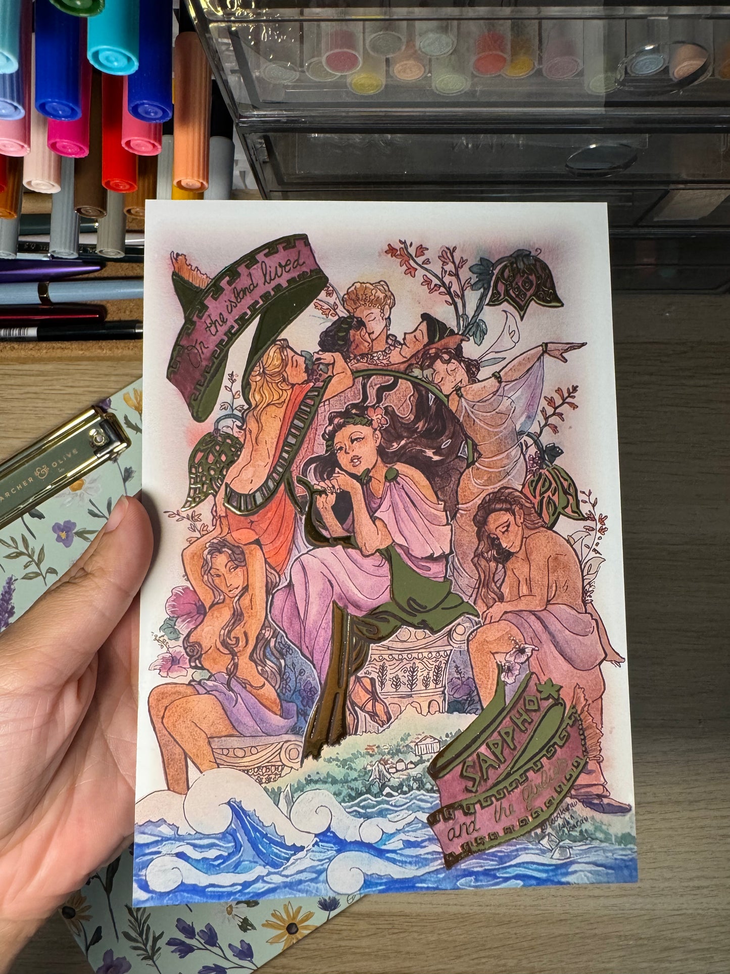 [Lutin] A5 carte dorée - Sappho