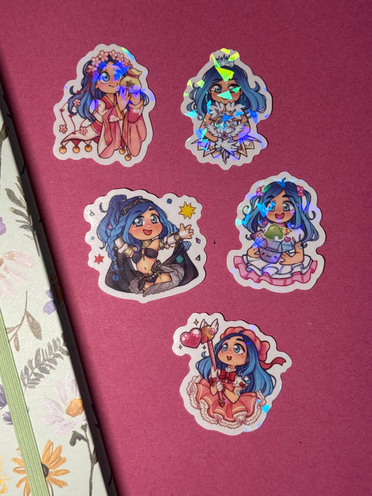 OC Mikae - STICKER M holo prisma (5 modèles)