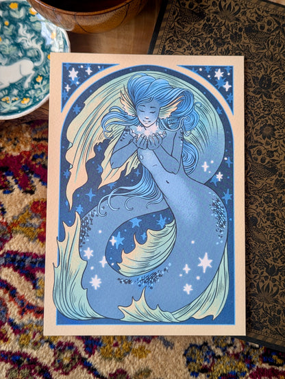 [Eve Brengard] Print A6 "Sirène bleue"