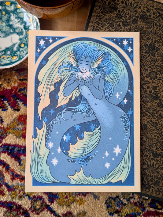 [Eve Brengard] Print A6 "Sirène bleue"