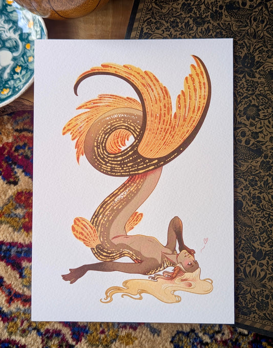 [Eve Brengard] Print A6 "Sirène jaune"