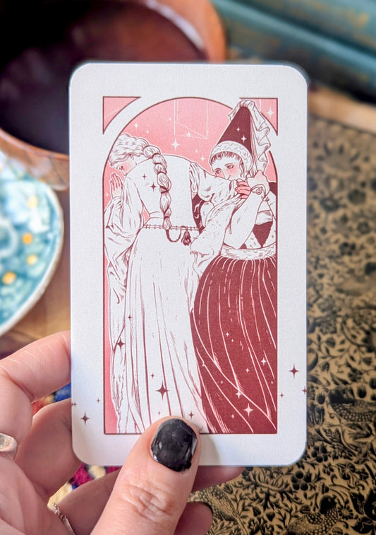 [Eve Brengard] Carte de tarot "The Meeting on the Turret Stairs"